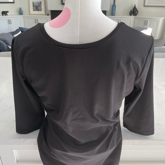 Mexx Casual Scoop Neck Elbow Sleeve Length Polyester Blend Top Black Sz M/L - Picture 5 of 8
